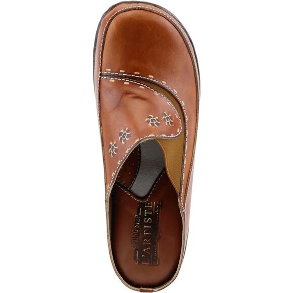 L'Artiste by Spring Step Womens Chino Leather Clog -- Camel NEW - Picture 3 of 6